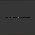 Futuristic Weapon With Glowing Blue Light And Mechanical Black Orange Design