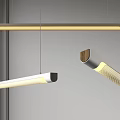 Modern Pendant Lights For Kitchen With Sleek Linear Design And Warm Illumination 3d model