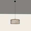 Modern Hanging Pendant Light With Light Gray Cylindrical Shade And Soft Glow