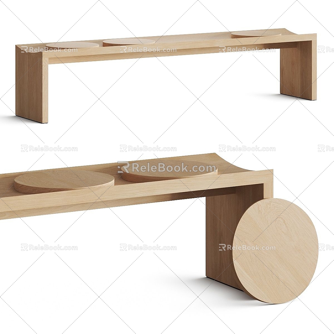 Modern Bench Bench Tea Table Bench 3d model