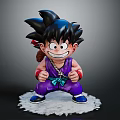 Dragon Ball Goku 3D Character Model With Purple Outfit Blue Sash And Black Spiky Hair