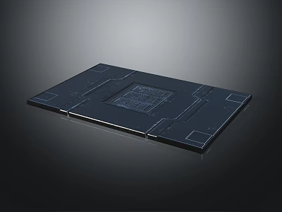 Black Integrated Circuit Chip With Detailed Circuit Pattern And Smooth Substrate Surface 3d model