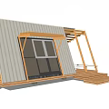 Modern Single Family House With Wooden Accents Metal Panels Large Windows And Wooden Deck