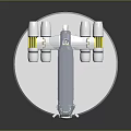 3D Model Display Of Advanced Spacecraft Modules With Yellow Thrusters And Circular Base 3d model