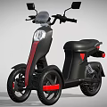 Modern Three Wheeled Motorcycle With Black Body And Red Accents Design