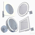 Modern Stylish LED Lighted Mirrors Featuring Round And Square Wall Mounted Designs 3d model