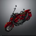 Sleek Red Classic Motorcycle With Shiny Body Chrome Accents And Black Leather Seat