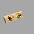 Delicious Fruit Tarts With Kiwi Strawberries And Orange Slices On White Rectangular Tray
