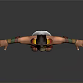 Tribal Character With Feather Headdress Painted Body And Arms Outstretched In Traditional Attire