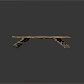 Sturdy Portable Foldable Wooden Table With Collapsible Legs And Natural Wooden Planks
