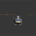 Yellow And White Helicopter With Orange And White Rotor Blades On Grey Background