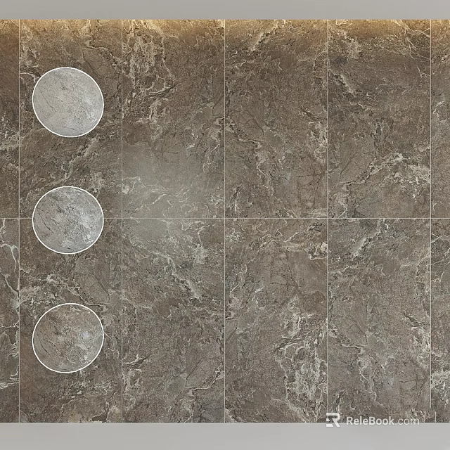 Marble Tile Components Featuring Circular Design And Natural Stone Texture 3d model