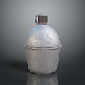 Retro Silver Metal Water Bottle With Chain Lid For Daily Household Use