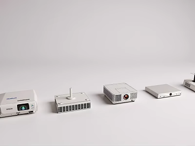 Projection Monitoring Devices Lineup With Modern White Design And Multiple Models 3d model