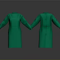 Two Green Protective Robes Front And Back View Clothing Design 3d model