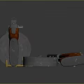 Vintage Rifle Weapon With Wooden Stock Metal Barrel Magazine And Bullets