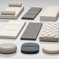 Assorted Modern Mattresses And Cushions Featuring Diverse Textures And Patterns For Home Decor 3d model