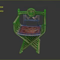 Wooden Carved Chair With Decorative Backrest Red Cushion And Crossed Legs