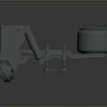 Gray Industrial Mechanical Part With Metal Wheel And Connecting Components Structure
