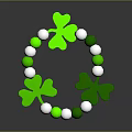 Elegant Green Clover Charm Bracelet With Green And Silver Beads Design