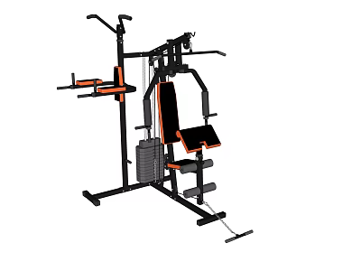 Multifunctional Home Fitness Equipment With Pull Up Bar Adjustable Seat And Weight Stack 3d model
