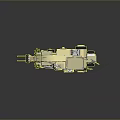 Yellow Utility Vehicle With Tower Antennas Red Flags Mechanical Arm And Large Wheels For Engineering