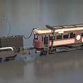Vintage Steam Train Model With Black Locomotive Red Carriage Windows And Ladder