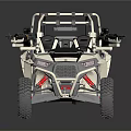 Military All Terrain Vehicle With Mounted Machine Gun Roll Cage And Off Road Tires 3d model
