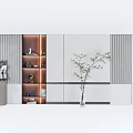 Modern background wall bookcase bookshelf 3d model