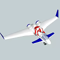 White And Purple Aircraft On Rocky Terrain With Green Vegetation