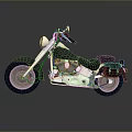 Classic Black and Silver Motorcycle with Shiny Chrome Accents on Reflective Surface