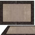 Elegant Square Rug With Beige Main Body And Dark Brown Intricate Border
