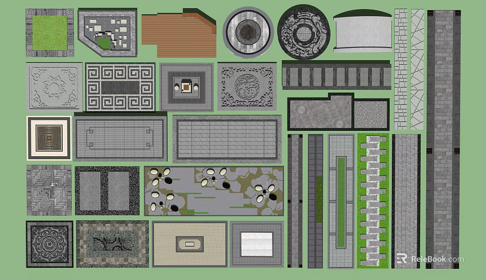 Garden Path Paving Various Design Patterns And Material Options For Landscaping 3d model