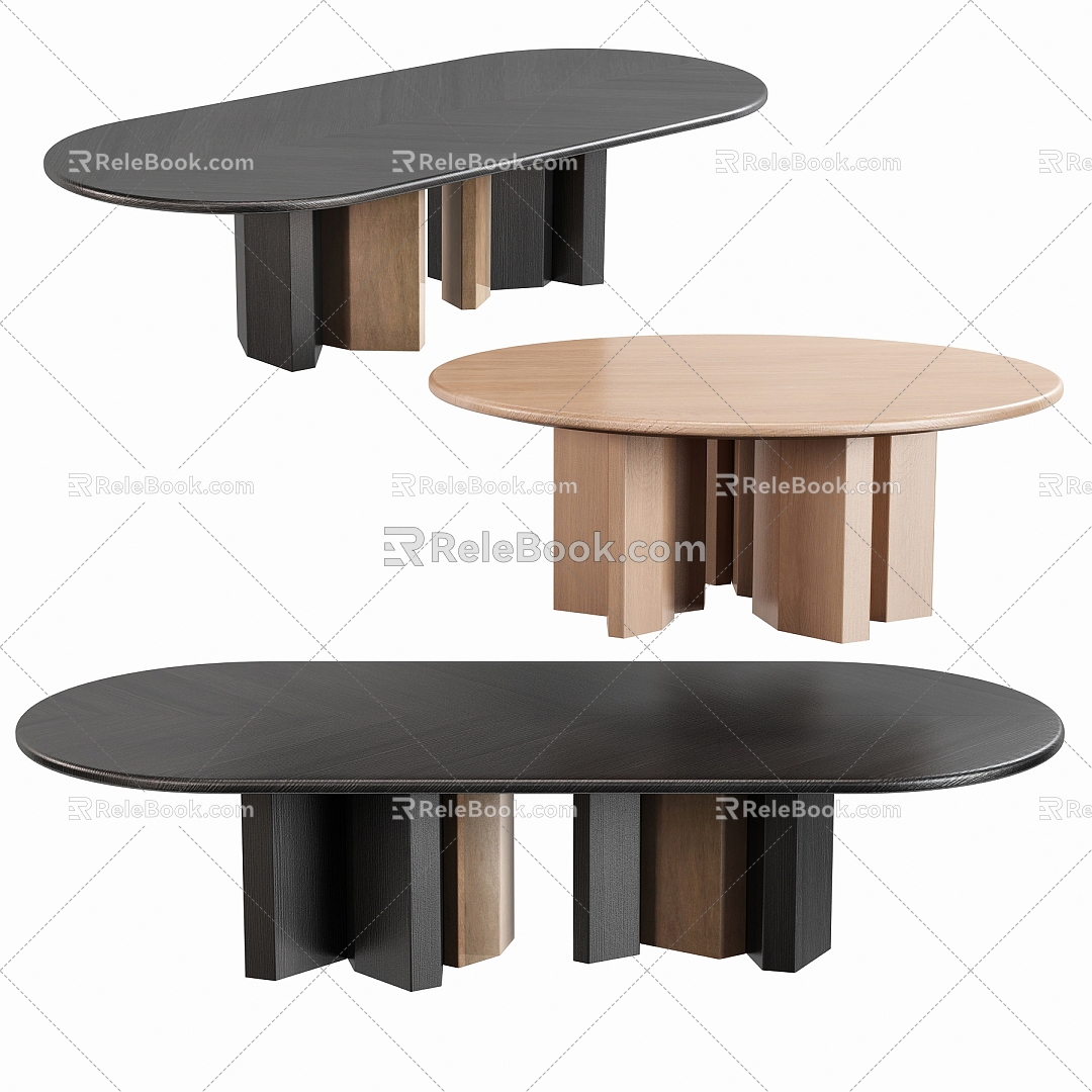 Modern Dining Table Round Dining Table 3d model