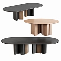 Modern Dining Table Round Dining Table 3d model