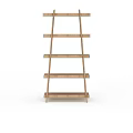 Modern Light Wood Bookshelf with Multiple Open Shelves and Minimalist Space Saving Design