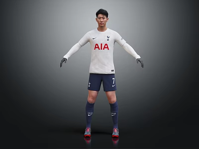 modern man soccer star soccer player 3d model