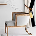 New Chinese style end view table pendant single chair combination 3d model