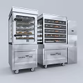 Stainless Steel Commercial Kitchen Appliances With Glass Door Layered Shelves Wheels And Refrigeration Compartment