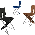 Modern Leisure Chairs With Foldable Metal Frame And Three Color Seats