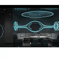 Modern KTV Interior Design With Neon Light Decorations Comfortable Sofa Seating And Table 3d model