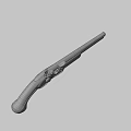 Antique Pistol With Engraved Details Vintage Design Wooden Grip And Metal Components