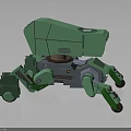 Green Mechanical Creature With Multi Legged Robotic Structure And Design Elements 3d model
