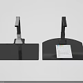 Dual Office Electronics Document Scanners With Black Bases White Black Stands And Documents 3d model