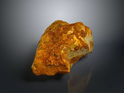 Wooden Stone Natural Raw Material With Orange Color And Rough Surface Texture 3d model