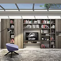 Nordic Simple Study Bookcase 3d model