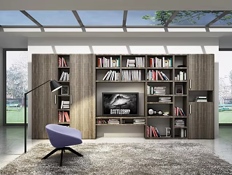 Nordic Simple Study Bookcase 3d model