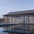 Modern Architectural Structure With Surrounding Trees And Open Green Garden Space