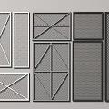 Modern Decorative Fence Panels With Various Geometric Patterns And Grid Designs 3d model