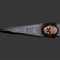 Traditional Handcrafted Axe Featuring Metal Blade And Wooden Handle Woven Pattern